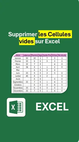 Comment Supprimer les cellules vides sur Excel #excel #exceltips #excelfacile #lacademiedigital #formationexcel 
