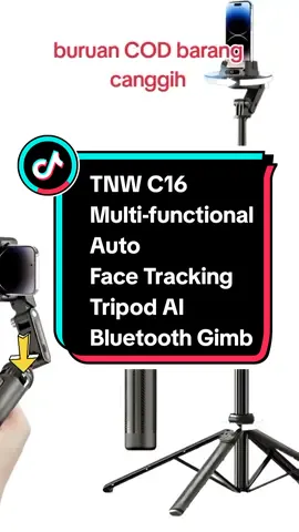 TNW C16 Multi-functional Auto Face Tracking Tripod AI Bluetooth Gimbal Stabilizer 360° Rotation Selfie Stick Tong ...v#fyppppppppppppppppppppppp #promosigratis #affliatetiktok #likedankomentarya😊 #