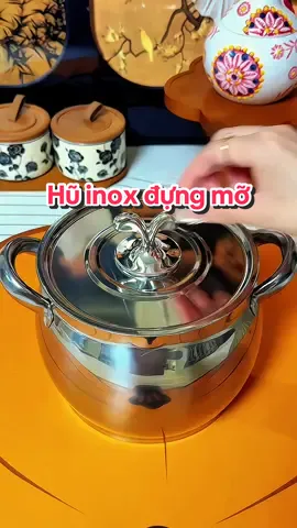 Thường xuyên ăn mỡ heo thì nhất định phải sắm 1 cái hũ như này nha #hudungmo #hudungmoinox #hudungmolon #hudungmoheo #hudungmoinoxkhonggi 