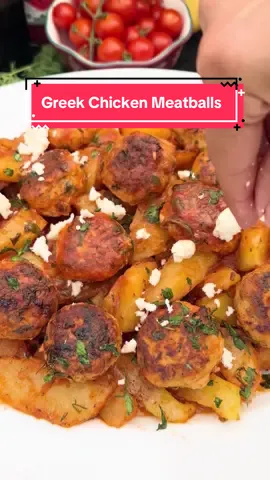 Greek Chicken Meatballs and Potatoes is a one pan dinner that is so easy and delicious.  I usually serve this with a nice side salad and it makes for a fantastic dinner.  Oh and toast up some pita bread for all those extra juices!! So good.  For this recipe I use the passata from  For those of you that don’t know, passata is an uncooked tomato puree that has been strained of and seeds and skin.  The @Bionaturae passata is my favorite, coming straight from Italy and it is organic.  The taste is incredible.   I like to cook my garlic and my onions before I put them in the meatball mixture. I do this because I feel like it cuts down on how potent the flavors of onions and garlic can be. You do not have to do this step; you can leave everything raw and just put it into the meatball mixture.  Ingredients below and full recipe on my website www.miciamammas.com Ingredients (Serves 4 to 6) Meatballs 4 tbsp. Olive Oil, plus 4 tbsp. for the frying pan 1 Small Onion, chopped finely 3 Garlic Cloves  2 lbs. Ground Chicken  2 Eggs, beaten  3 tbsp. Fresh Dill, chopped 3 tbsp. Parsley, chopped 1 tsp. Salt 1 Lemon, juiced 2 tbsp. Italian Spice Blend 6 tbsp. Italian Style Bread Crumbs Sauce ¼ cup Olive Oil ½ Cup Passata 2 tbsp. Tomato Paste 1 tsp. Salt 1 Lemon, juiced 2 Garlic Cloves, chopped ½ tsp Italian Spice Blend 1 tbsp. Fresh Parsley, chopped ¼ cup Chicken Broth Potatoes 3 lbs. Potatoes, peeled and cut into wedges 6 tbsp. Olive Oil ¾ tsp. Italian Spice Blend ½ tsp. Salt ½ Small Onion, sliced thinly 4 oz. Feta, crumbled #chickenmeatballs #meatball #easydinner #onepandinner #easymeal 