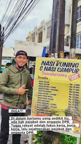 Jangan malas bekerja, bekerjalah lebih keras lagi! Ingat, setiap keringatmu adalah secercah harapan bagi kelangsungan hidup mewah pejabat dan anggota dewan yang diambil dari uang pajakmu.. Super sekali, salam super..