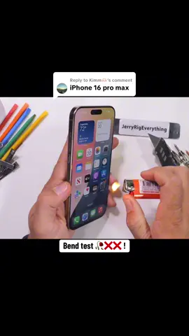 Replying to @Kimm🫶🏻 credit: jerryrigeverything #foryou #foryoupage #apple #iphone #iphone16promax #durability #test #viral 