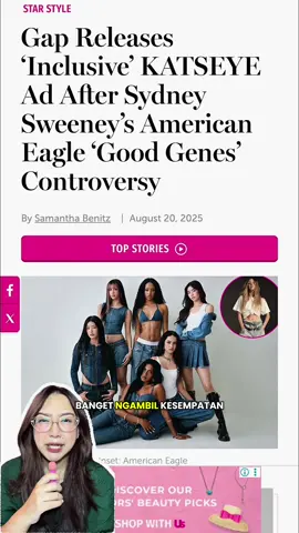 GAP pinter banget langsung menggaet @KATSEYE buat campaign terbarunya disaat American Eagle lagi struggle banget di campaign flop mereka terakhir bareng especially in public opinion #sydneysweeney #katseye #gap #americaneagle #fyp 