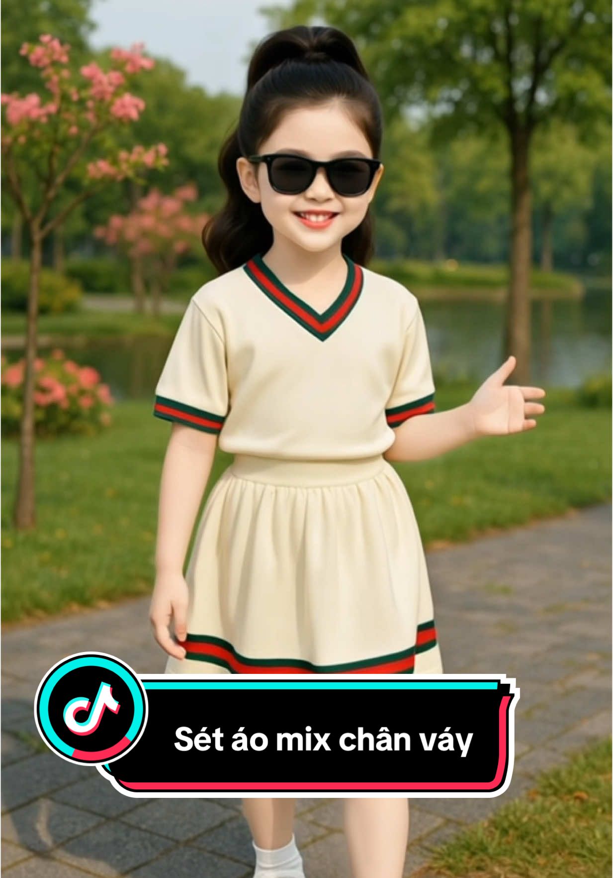 Sét áo mix chân váy xinh cho bé#thoitrangtreem #dobochobe #mebimsua #setbobegai 