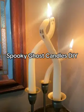 Spooky Ghost candle DIY!  #fyp #viral #halloween #diyproject #fallaesthetic 