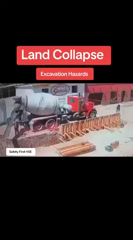 To mitigate the risk of land collapse, it is important to maintain vehicle movement away from the excavated area. Implementing simple barricades is the most common method to avoid this risk. #excavation #collapse #safetyfirst #safetyfirsthse #constructionsafety 