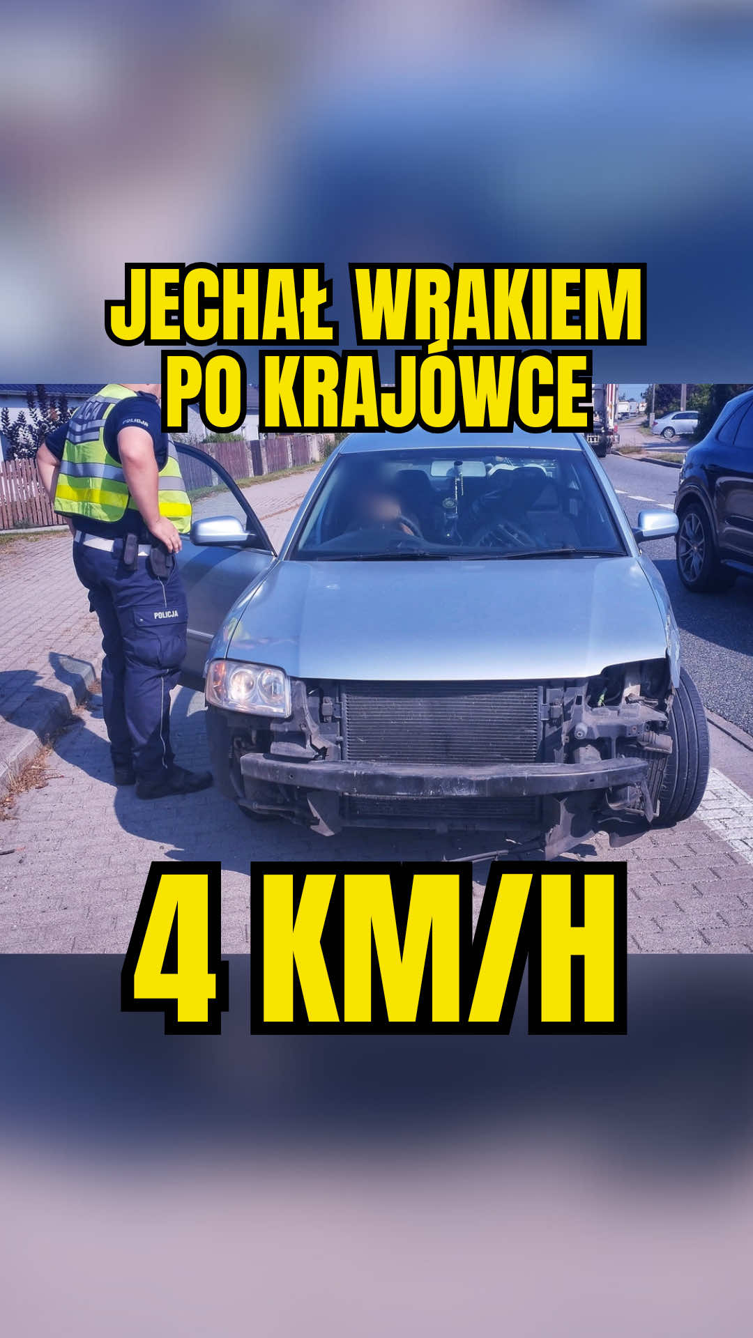 🐢 4 km/h wrakiem po krajówce. Bez zderzaka, lampy i z uszkodzonym drążkiem kierowniczym. Tłumaczył, że jechał do mechanika 💁‍♂️ #opole #opolskie #ledziny #policja #drogowka #polskiedrogi #piracidrogowi #wrak #mechanik #kontroladrogowa 