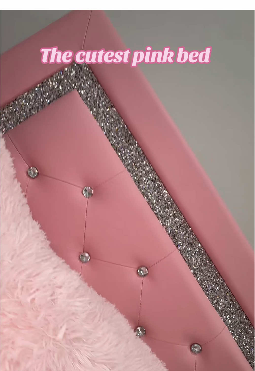The cutest pink diamond bedframe 🩷 #pinkbed #pinkbedframe 