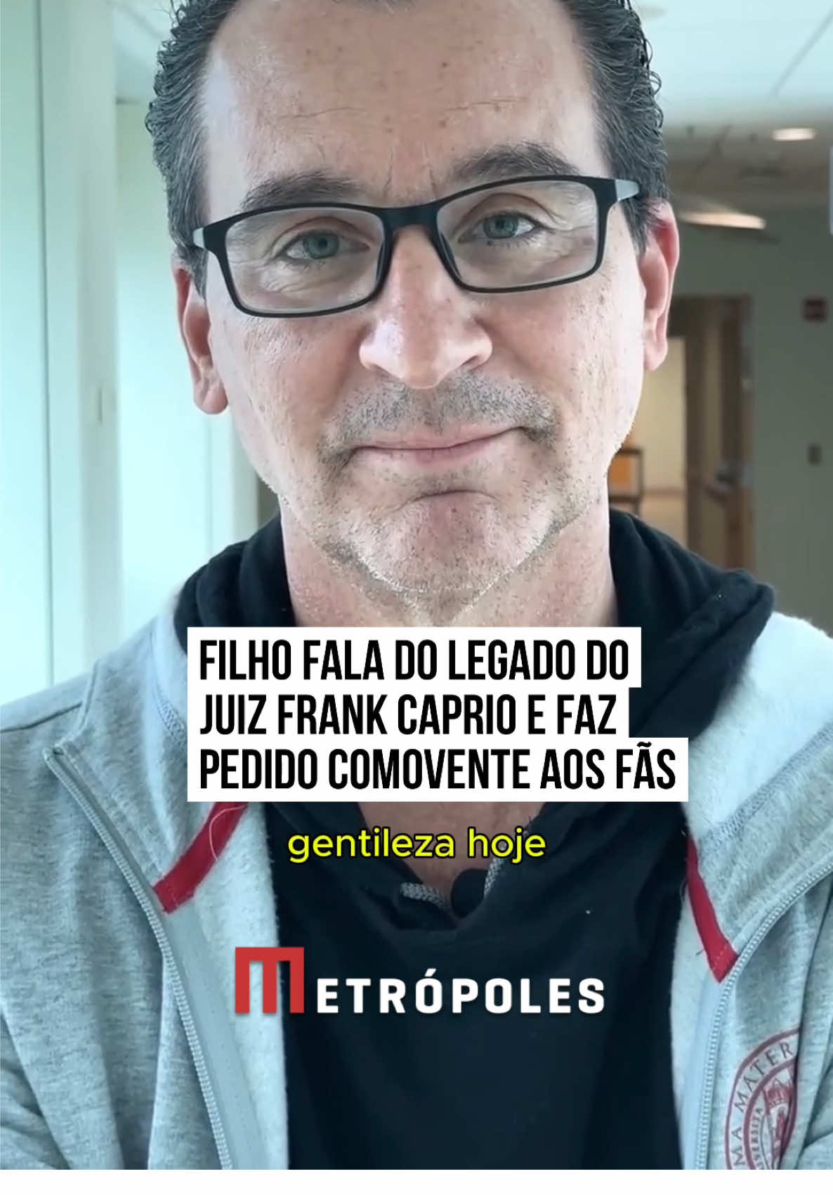 🥹💔  Em vídeo nas redes sociais, o filho do #juiz #FrankCaprio, David, falou sobre o legado deixado pelo pai ao longo de décadas, ao dizer que ele faleceu 