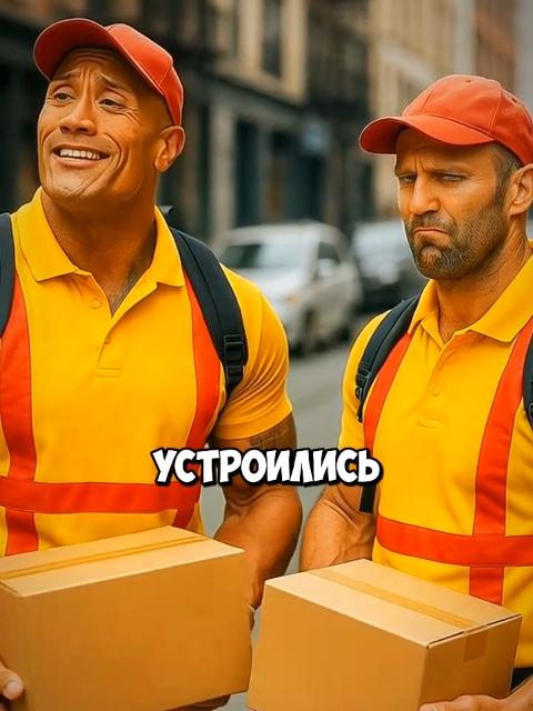 Скала и Стейтем работают курьерами