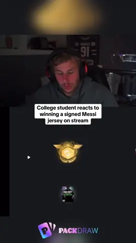 College student reacts to winning a signed Messi jersey on stream #kickstreaming 