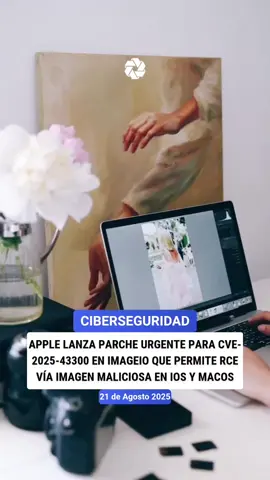 Esta falla es muy grave porque los atacantes la descubrieron y la estaban usando para hackear dispositivos Apple antes de que la propia compañía supiera del problema. Lo más peligroso es que el ataque se puede ejecutar con algo tan simple como una imagen manipulada, al recibirla o verla, un ciberdelincuente podría tomar el control total de tu iPhone, iPad o Mac sin que te dieras cuenta, permitiéndole acceder a toda tu información privada. CVE-2025-43300 (CVSS 8.8): Una vulnerabilidad de escritura fuera de límites en el framework ImageIO de Apple que permite a un atacante remoto, a través de una imagen maliciosa, ejecutar código arbitrario en el dispositivo. #noticias #ciberseguridad #apple #hackeo #vulnerabilidad 