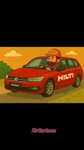 Der HILTI-Passat Fahrer #hilti #passat #vw #cartoon #stereotype 