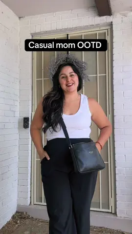 Casual OOTD #mom #momootd #OOTD #inspooutfit #casualoutfits featuring my @Fabletics downtown wide leg pants! Going to get them in another color! 