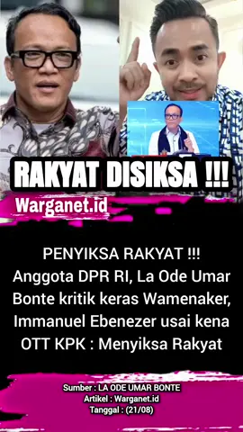 Sindiran pedas La Ode Umar Bonte ke Noel. 21/08 #noel #ott #kpk #immanuelebenezer #wamenaker 