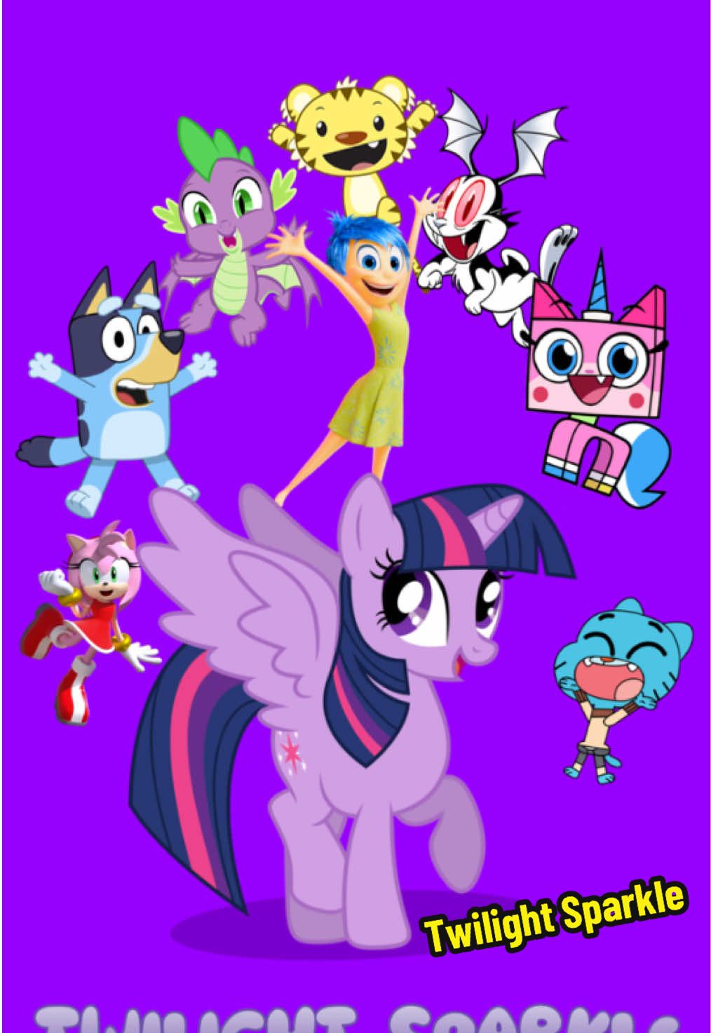 Twilight Sparkle (Chikn Nuggit) Cast Video Cast: Twilight Sparkle (My Little Pony: Friendship is Magic) as Chikn Nuggit Unikitty (The Lego Movie) as Cheezborger Bunnicula (Bunnicula) as Iscream Joy (Inside Out) w/ Bluey Heeler (Bluey) as Slushi Spike (My Little Pony: Friendship is Magic) as Fwench Fwy Gumball Watterson (The Amazing World of Gumball) as Sody Pop Amy Rose (Sonic the Hedgehog) as Cofi Rintoo (Ni Hao, Kai-Lan) as Hawt Saus Bill Cipher (Gravity Falls) as Bezel For @My Little Pony, @Cartoon Network, @Pixar, @Bluey, @The Amazing World of Gumball, @SEGA Official, @Nickelodeon, @disneytva, @dantedixon0, @Icee Bama and @Chikn Nuggit  #twillightsparkle #castvideo #unitedsaintsanimation #crossover #unitedsaintstelevision 