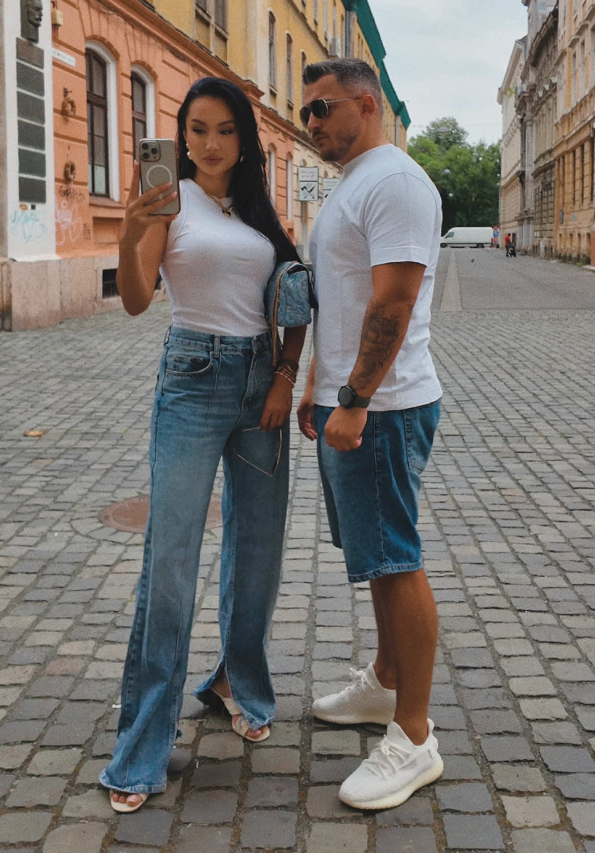 Matching with @Cosmin denim matching fit #drusckha #drusckhastyle #denimoutfit #coupleoutfit 