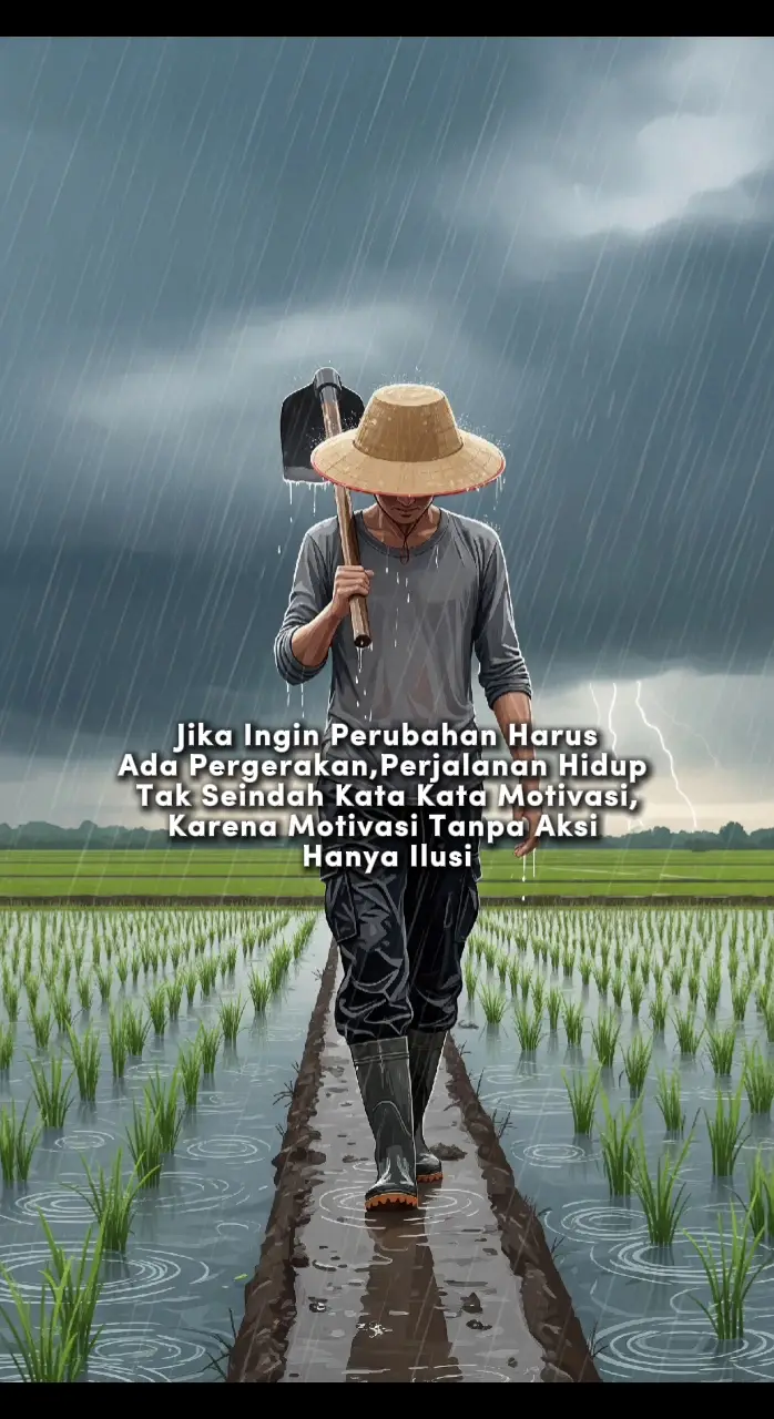 Jangan terjebak dengan kata-kata indah yang hanya terdengar manis di telinga. Kenyataannya, hidup tidak menunggu kita sibuk berdebat atau berandai-andai. Perut lapar tidak bisa diisi dengan motivasi, hanya bisa diisi dengan hasil kerja nyata. Kalau ingin dihargai, jangan sekadar jago bicara. Buktikan dengan tindakan, dengan keringat, dengan hasil yang bisa dirasakan. Karena dunia ini tidak mengingat orang yang pandai berpidato, tetapi mengingat mereka yang meninggalkan jejak lewat kerja kerasnya. Maka kurangi bicara, perbanyak bekerja. Hidup butuh nasi, bukan kata-kata motivasi. #motivasipetani #petanimilenial #PetaniMuda #petaniindonesia🇮🇩🇮🇩🇮🇩🌿🌿 