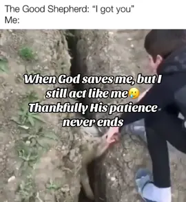 Sometimes we’re just like this sheep, God pulls us out of trouble, and the next moment we dive right back in. But here’s the good news: The Good Shepherd never gets tired of saving us.  “I am the good shepherd; I know my sheep and my sheep know me.” – John 10:14 #GoodShepherd #GodsGrace #twinsandenny #FaithReels #ChristianMoms  