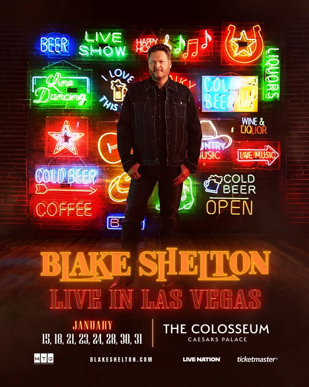 I’ve been counting down the days until I could tell y’all... WE ARE BACK, VEGAS!!!!! We’re returning to The Colosseum at @Caesars Palace this January. Tickets on sale to the public Thursday, August 28th, but y’all can sign up for exclusive presale access at blakeshelton.com. #OnTour #vegas #countrymusic 