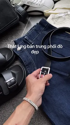 Thắt lưng bản trung phối đồ đẹp