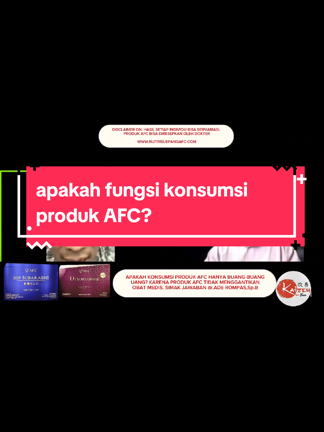 apakah fungsi konsumsi produk afc? simak penjelasan dari dr. Ade Rompas, Sp.B. Disclaimer on hasil setiap Individu bisa bervariasi. produk AFC bukan obat. produk afc bisa diresepkan oleh dokter.#CapCut #sopsubarashi #hikariafc #utsukushhii #kaizenteamafcofficial 