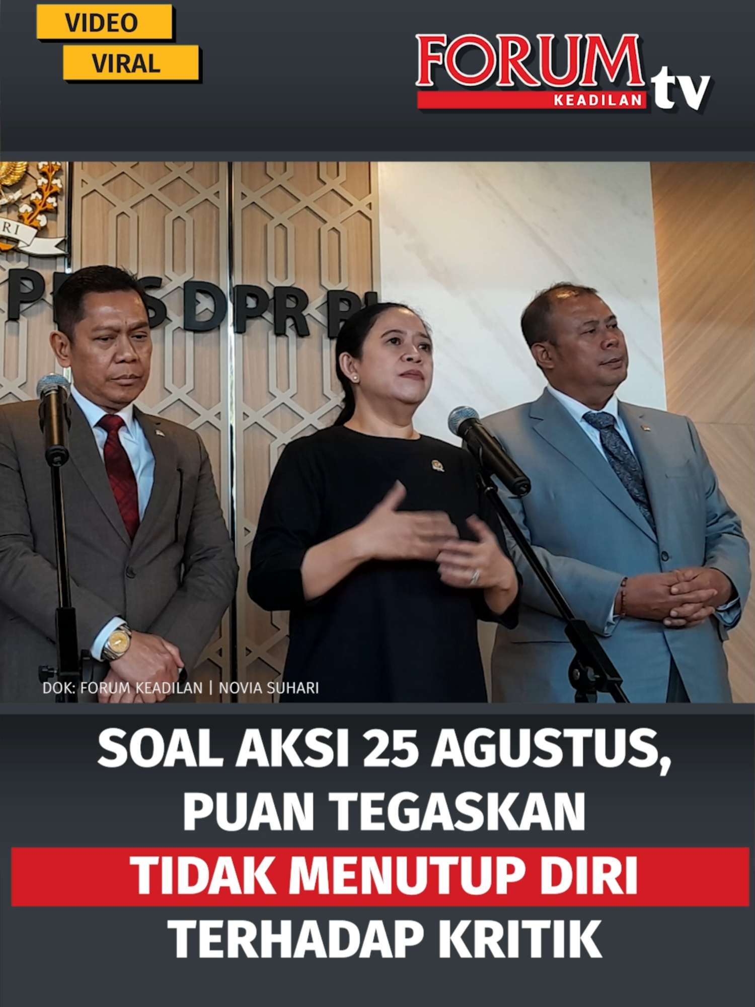 Ketua DPR RI Puan Maharani menanggapi terkait seruan aksi massa yang akan digelar pada Senin, 25/8/2025. Aksi tersebut rencananya dilakukan oleh masyarakat sebagai bentuk kekecewaan terhadap anggaran tunjangan anggota DPR RI yang dinilai terlalu fantastis, terutama di tengah kondisi ekonomi yang sedang sulit. Menanggapi rencana aksi itu, Puan menegaskan bahwa DPR RI tidak menutup diri terhadap kritik dan aspirasi masyarakat. Ia menyebut, pihaknya siap mendengarkan langsung suara rakyat yang akan disampaikan dalam aksi tersebut. Baca lainnya di forumkeadilan.com #puanmaharani #aksimassa #tunjangandpr #demo #kritikdpr #aspirasirakyat #ekonomisulit #dprri #politik #forumkeadilan