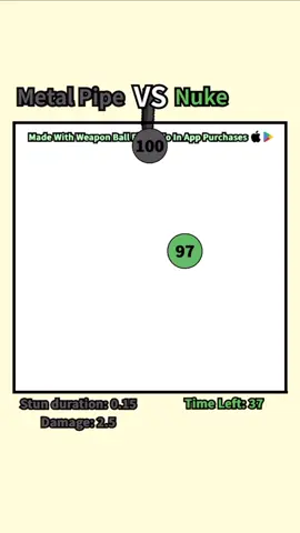 Metal Pipe VS Nuke who will win?!? Weapon ball fight #weaponballspear #fyp #foryoupage #weaponballdagger 