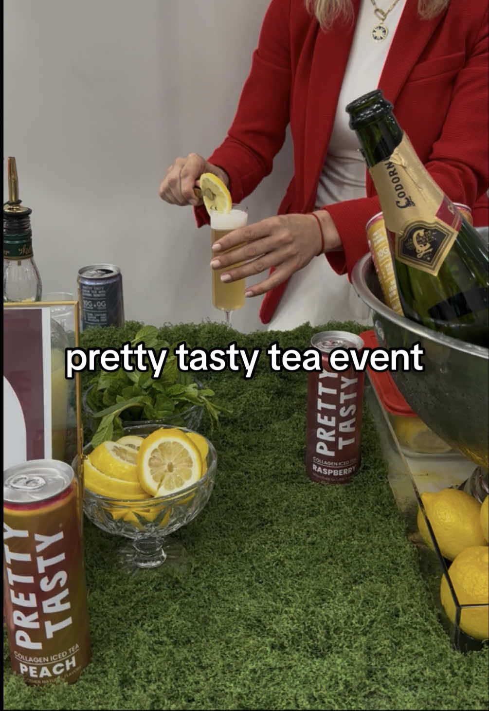 Let’s head to a @Pretty Tasty Tea event at @Lip Lab for some delicious sips & to create my own custom lip shade which… it’s so good I’m obsessed. Grab online at prettytasty.com if youre not local !