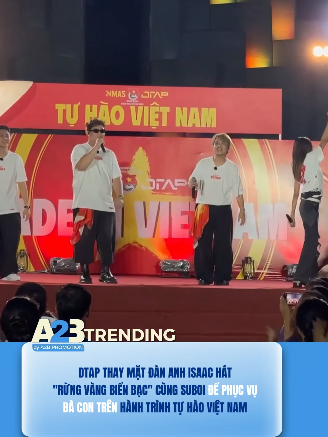 DTAP thay mặt đàn anh Isaac, cùng Suboi mang “Rừng vàng biển bạc” hát tặng khán giả Tuy Hòa #Suboi #MadeInVietnam #TuHaoVietNam #VMAS #DTAP #a23 #a23trending #a2bpromotion