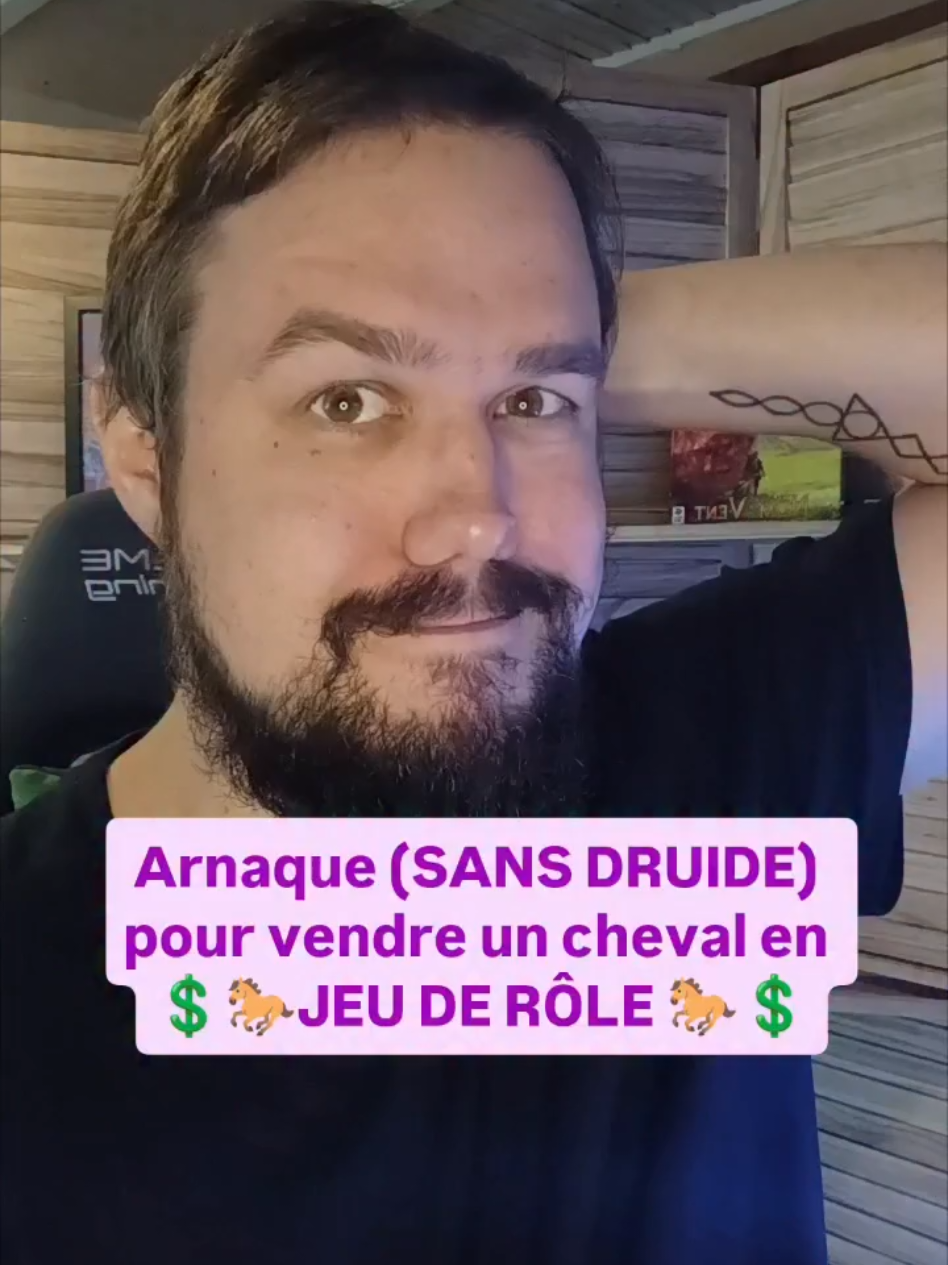 L'arnaque (SANS DRUIDE) à la vente de cheval en JEU DE RÔLE, c'est une méthode encore plus facile pour gagner de l'or durant vos scénarios.  Aujourd'hui on va parler de Moite Von Lipwig, personnage de Terry Pratchett de la saga : Les annales du Disque-Monde !  Un peu de cirage à chaussures, et c'est parti ! (attendez que ça sèche, quand même...) Et pour découvrir plein d'autres idées pour joueurs et maîtres du jeu, rendez-vous sur mon site : https://devenirmaitredujeu.podia.com/ #jdr #cheval #or #vente #terrypratchett 