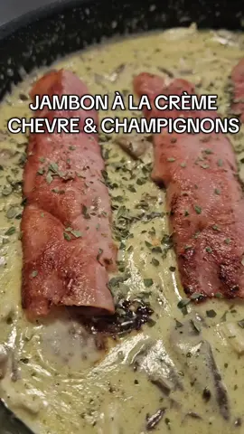 roulés de jambon à la mozzarella,sauce aux champignons à la crème et chèvre  #pourtoi #fyp #Recipe #cheese #mushrooms 