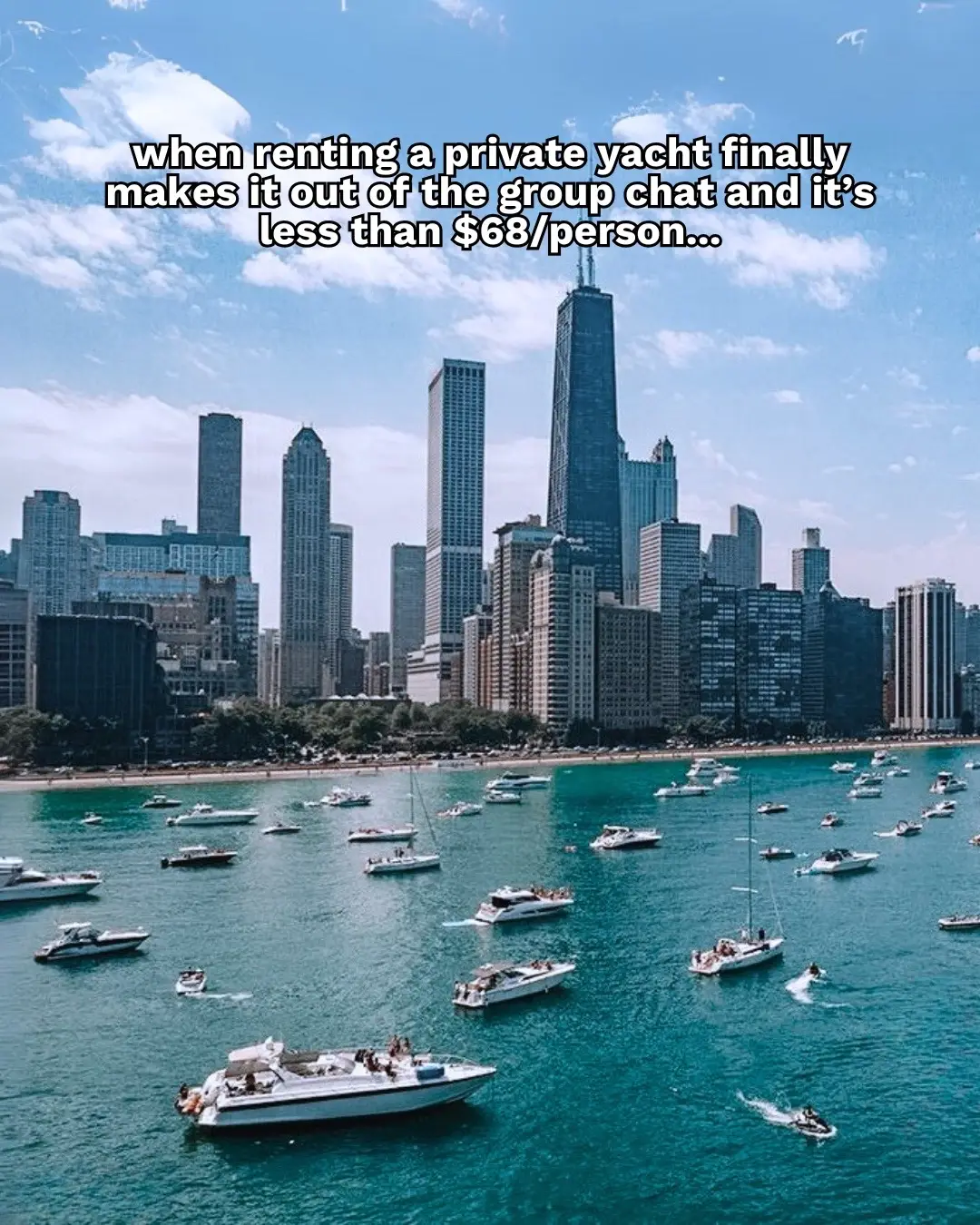 Get $100 off charters with code BL100 at our link in bio ⬅️🎉 Bring up to 12 friends to this BYOB private charter on Lake Michigan! 🛥️ Play your favorite tunes, enjoy the best city views, swim in the lake, and have the most amazing time. Offer valid only for a limited time 🤫 See full details at our link in bio! #Chicago #ChicagoBucketList