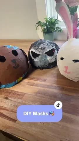 Today we did masks. Do you like this idea? You can be as creative as you want 🎨 All you need is a ballon, old newspaper, white glue, and paint. Enjoy!  #ForYou #Arts #ArtsandCrafts #DIY #Paint 