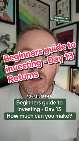 Beginners guide to investing - Day 13. What returns can we expect to see if we start today? #beginnersguidetoinvesting When investing, your capital is at risk and you may get back less than invested. Past performance doesn’t guarantee future results. Terms and conditions apply.