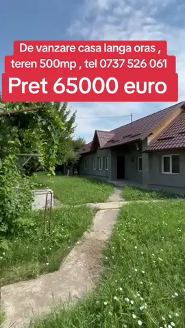65.000€ negociabil 😱😱 De vânzare casa la 10 min de Roman, cu o suprafața teren de 500 mp. Casa este formata din 4 camere, 2 holuri, baie si bucatarie. Este acoperita cu tabla Lindab, tâmplărie exterioară termopan, tamplarie interioară lemn, are parchet, gresie, faianta. Se vinde mobilata si utilata. Beneficiaza de toate utilitățile. Pret: 65.000€ negociabil Ştiai, nu? De luni pana vineri ne putem întâlni în  intervalul orar 9:00 - 18:00 la biroul nostru  pentru a discuta despre viitoarea TA 🏠🏘locuinta☺️ Stabilește o întâlnire cu unul dintre  agenții  nostri imobiliari și hai să povestim despre ACASĂ! ______________________________________________ 📌 Roman ,Bl Roman -Musat nr 33, sub Tosca , vis a vis de Primărie  🕐 9:00 -18:00 📞 0737 526 061/0767 968 249  #acasa #agentiaimobiliara #Roman #vând #cumpăr                      @Doneaza o masa calda ! @roxanaioanadiaconu @mihaelaolariu61 @Alexandra Farcasel @cerasela.iulia19 @Andradee 