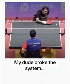 Ping pong player breaks the game with unbeatable wheelchair technique, this guy is incredible… #funny #sports 