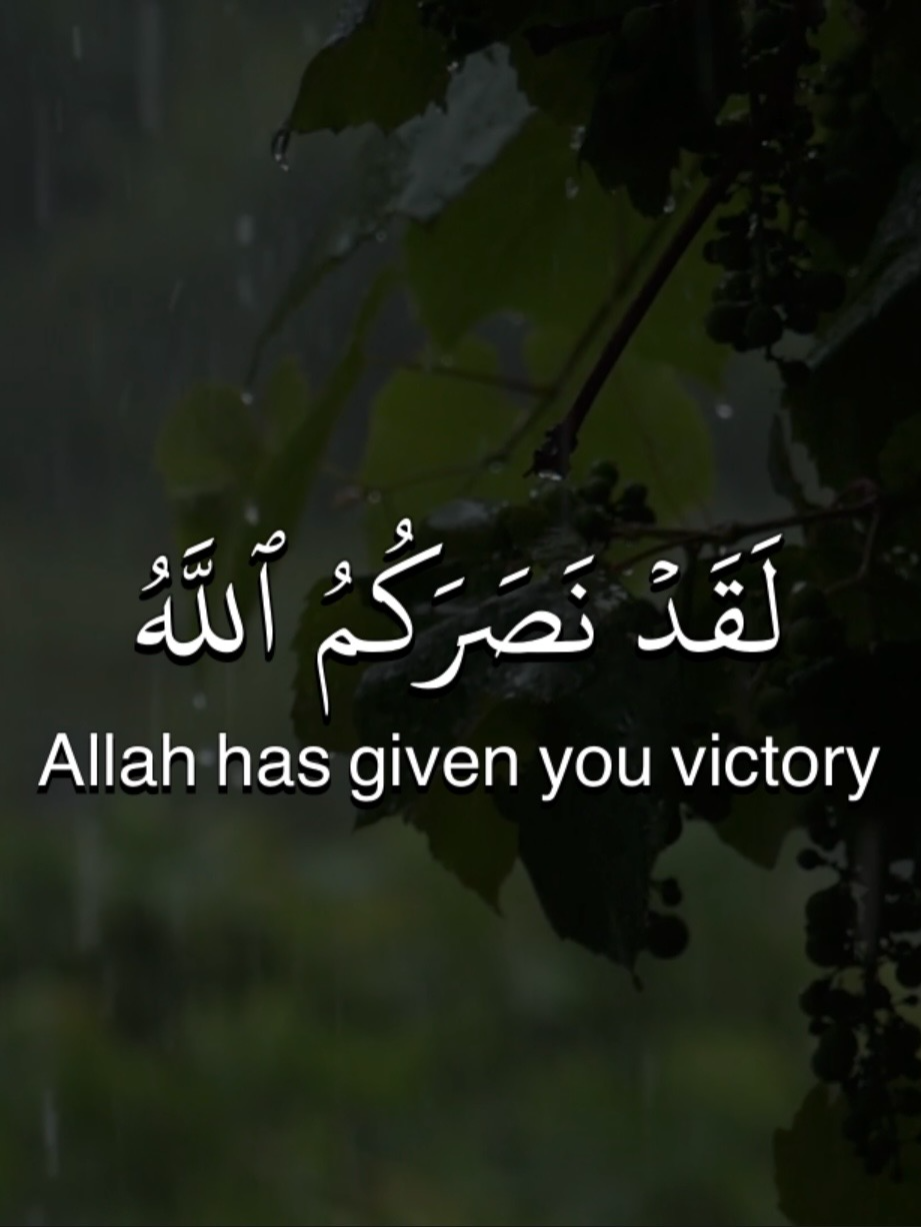 The battle of Ḥunayn occurred after the victory of Makkah, in the month of Shawwal of the eighth year of Hijrah. News came to the Messenger ﷺ that the tribes of Hawāzin and Thāqif, as well as some of the smaller surrounding tribes of Makkah, were gathering forces to fight the Muslims. The Messenger ﷺ set out with 12,000 soldiers who, thanks to their strength in numbers, thought themselves unstoppable. During the journey, however, they were ambushed by the enemy in the valley of Ḥunayn. Many of the Muslim soldiers turned and fled, leaving only 80 to 100 companions fighting by the side of the Prophet ﷺ. Through this trial and the supporting angels, Allah tested the Muslims and revealed the true believers.  Surah At-Tawbah verses 25-26 🎙️Reciter: Maher Al-Mu'aiqly #quran #quran_alkarim#تلاوة_خاشع #قران_كريم #quranrecitation #ماهرالمعيقلي #تلاوة