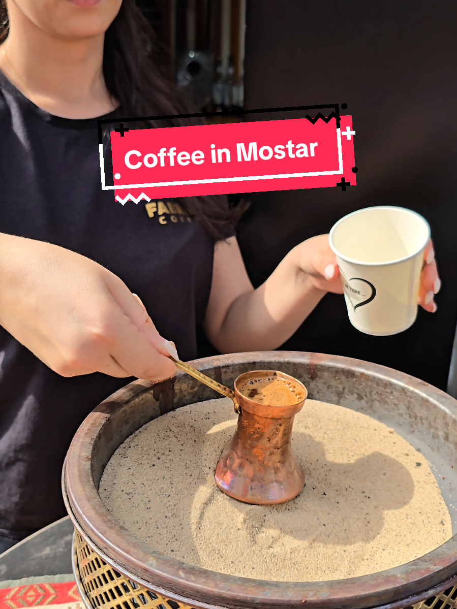 Best way to have a coffee☕️ Fabrika in Mostar has very good coffee! #visitmostar #coffeemostar 