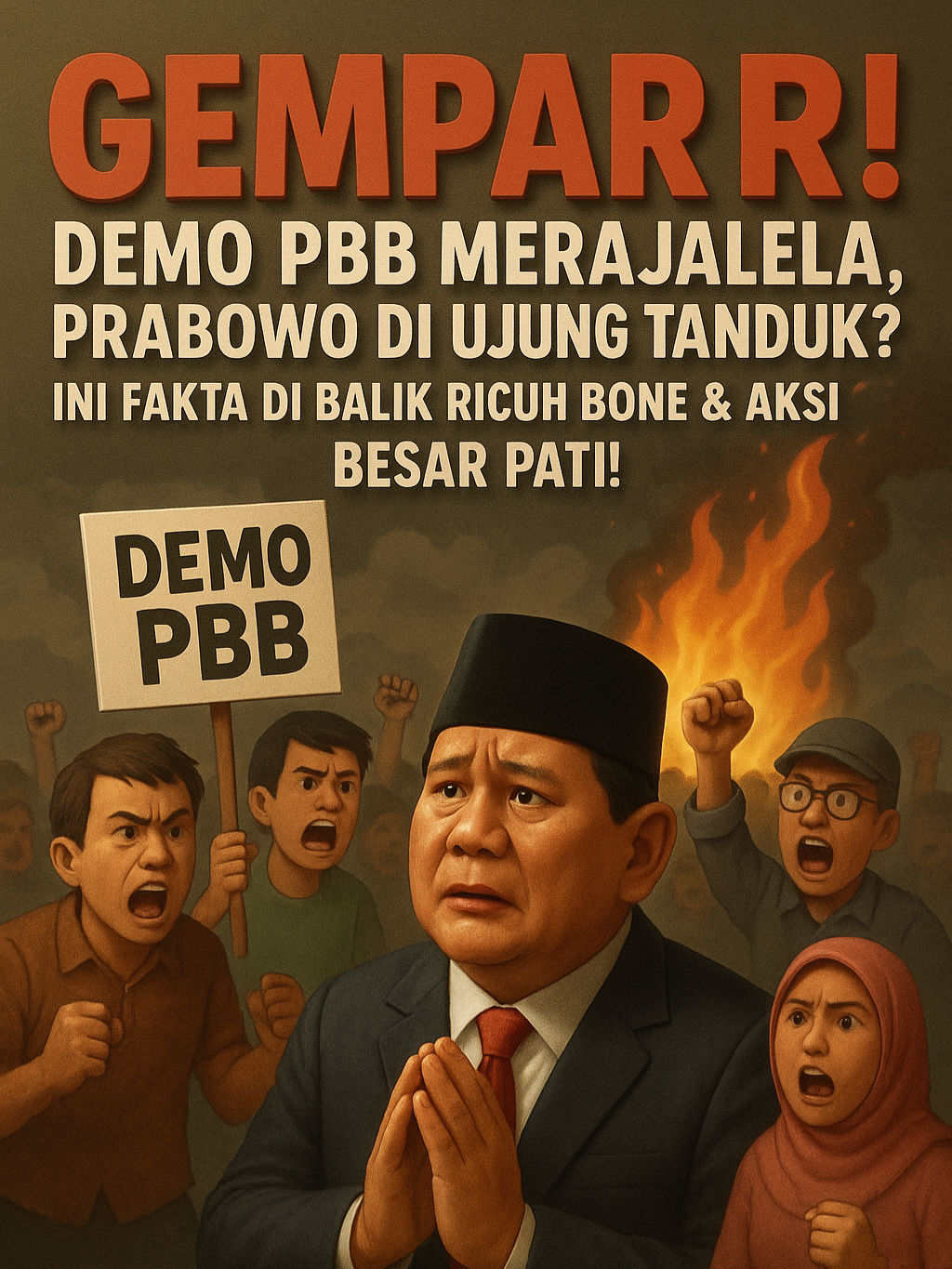 GEMPAR! Demo PBB MERAJALELA, Prabowo Di Ujung Tanduk? | Ini Fakta di Balik Ricuh Bone & Aksi Besar Pati! Langsung kita gebrak! Ricuh darah di Bone, massa bersiap turun lagi di Pati. Ini bukan demo biasa, ini adalah SINYAL BAHAYA untuk Indonesia! Apa yang sebenarnya terjadi? Siapa dalang di balik semua kericuhan ini? Benarkah Prabowo dalam ancaman serius? Kita kupas tuntas sampai ke akar-akarnya! JANGAN HANYA DITONTON! Bagikan pendapat dan analisis kalian di kolom komentar di bawah! ➡️ Apa prediksi kalian? Akankah situasi ini mereda atau malah meledak? Tulis 'BAHAYA' atau 'AMAN'! ➡️ Siapa yang paling bertanggung jawab? Pemerintah Pusat atau Kepala Daerah? (Disclaimer) Video ini dibuat berdasarkan analisis data dan fakta yang tersedia untuk publik. Segala pendapat yang disampaikan bertujuan untuk edukasi dan mendorong critical thinking. Kami mendukung kebebasan berpendapat yang bertanggung jawab. #Prabowo #DemoPBB #BoneRicuh #Pati #Pemakzulan #SriMulyani #TitoKarnavian #PrabowoGibran #EkonomiIndonesia #APBN #MBG #MakananBergizi #PajakPBB #InvestasiIndonesia #BeritaTerbaru #ViralHariIni #AnalisisPolitik #Sabotase #Istana #IndonesiaMaju #EkonomiJeblok #DemoAnarkis #Mahasiswa #PemerintahDaerah #PemerintahPusat#mragvid #MrAGV #MrAGVID