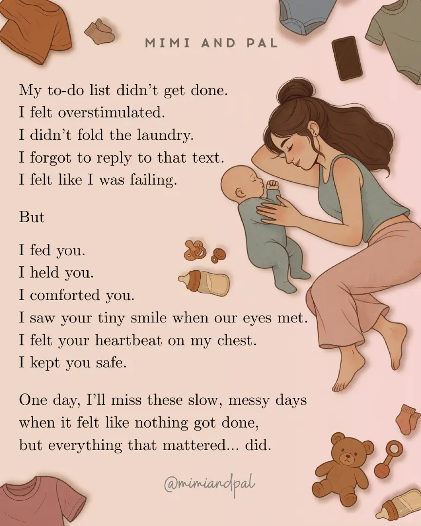 For any new mom feeling like she’s falling behind.... this one’s for you. We’ve all had days where nothing on the list got done, but you still showed up in all the ways that count. You’re not alone in this. #postpartum #newmom #breastfeeding #newborn #pregnant