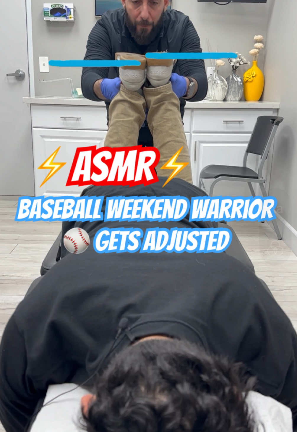 *WEEKEND WARRIOR* ⚾️ Gets a much need chiropractic adjustment after some baseball injuries 🙌 #cracks #asmr 