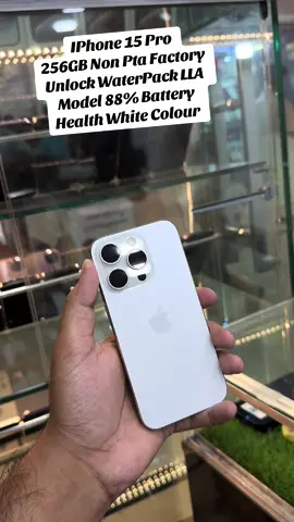 1 Lakh 75 Thousand Price✅ IPhone 15 Pro  256GB Non Pta Factory Unlock WaterPack LLA Model 88% Battery Health White Colour#iphone15pro 
