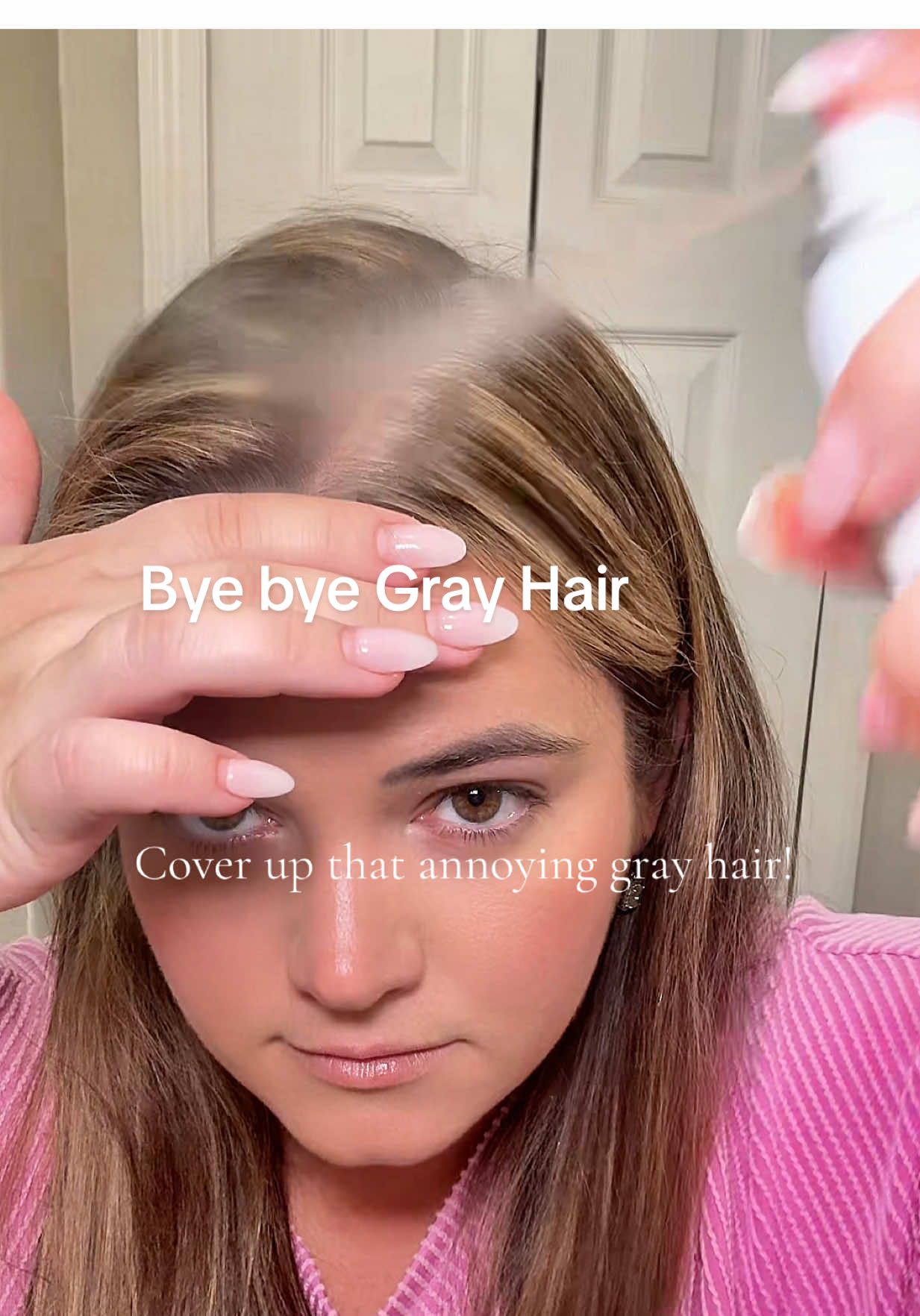 Loving IGK root touch up spray! #igkhair #roottouchup #roottouchupspray #grayhair #roottouchups 