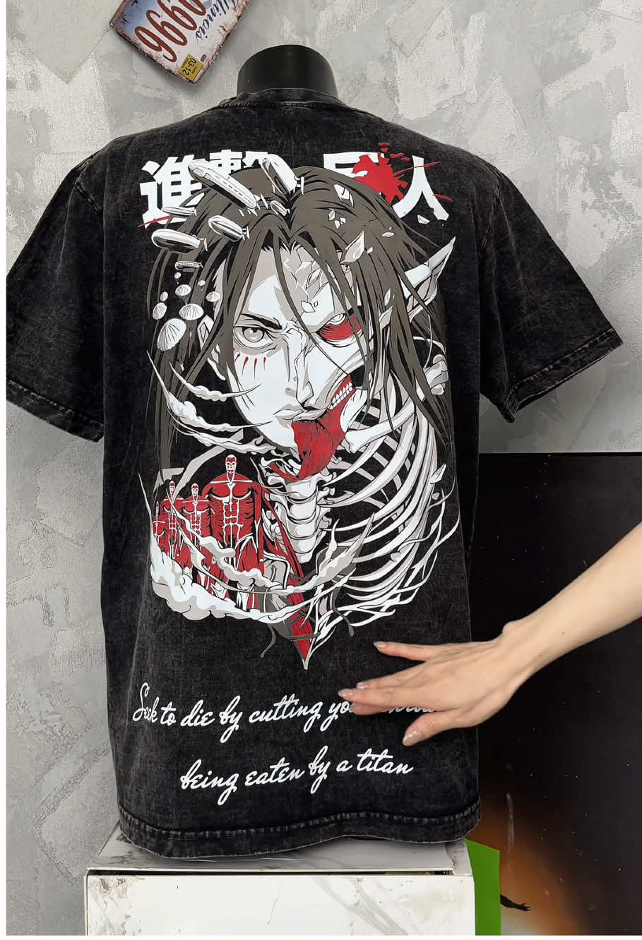 Wear Eren’s fight—oversized, double print, and retro 90s street ready.”#erenjaeger #erenyeager #AttackOnTitan #aot #animefashion 
