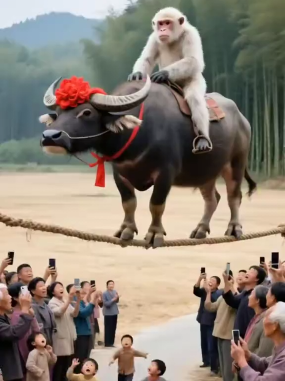 Cow Does Incredible Rope Stunt With Monkey Sitting On It 🤯 | Funny AI Animation | Monkey Rides Cow On Rope 😂 | Viral AI Stunts In Public | Crowd Goes Wild Watching Cow & Monkey Rope Tricks 🤩 | Amazing AI Comedy | Unbelievable Cow Rope Balance With Monkey 😱 | Funny AI Stunts | Monkey + Cow Perform Insane Rope Tricks Before Public 😂🔥 | AI Animation Trend | Stunning Rope Stunt: Cow Balances While Monkey Sits Calmly 🤯 | Funny AI Magic | Hilarious Cow & Monkey Rope Performance Leaves Crowd Laughing 😂 | AI Comedy | Epic AI Animation: Cow Walking Rope With Monkey On Top 😳 | Funny Viral Stunts | Public Shocked By Cow & Monkey Rope Show 🤩 | Viral AI Animation | AI Comedy Gold: Cow Rope Stunts + Monkey’s Funny Ride 😂 | Incredible Public Tricks #AITiktok #FunnyAIAnimations #TrendingShorts