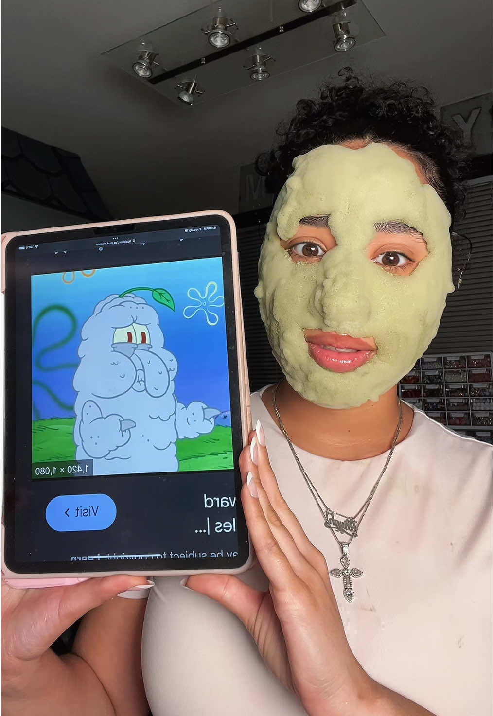 probably one of the strangest face masks I’ve seen 😭😭 drop a pic in the comments of what I’m giving  @P.CALM 🌱 #skincare #fyp #bubblemask #viral #koreanskincare #glassskin #glowyskin #facemask #beauty #aliyah #a1iyahhh #newproduct 