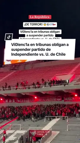 El partido de vuelta por los octavos de final de la Copa Sudamericana entre Independiente de Avellaneda y Universidad de Chile fue suspendido de forma definitiva tras una serie de graves disturbios protagonizados por los hinchas. #larepublica #independiente #udechile #conmebol #copasudamericana #barras #fútbol #enfrentamiento #argentina #chile #internacional #noticias 