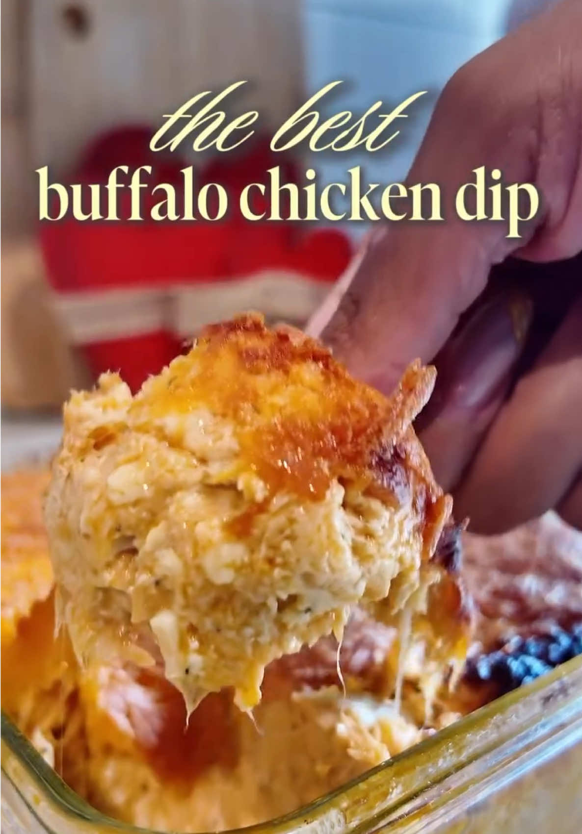 Buffalo Chicken Dip (via @Vinny) Ingredients: 1 rotisserie chicken, shredded  2 cups of sharp cheddar cheese, shredded  2 cups of pepper jack cheese, shredded  8 ounce block of cream cheese softened 1 cup of buffalo wings sauce  1 cup of ranch  1 pack of ranch seasoning Black Foodie Finder 🧡