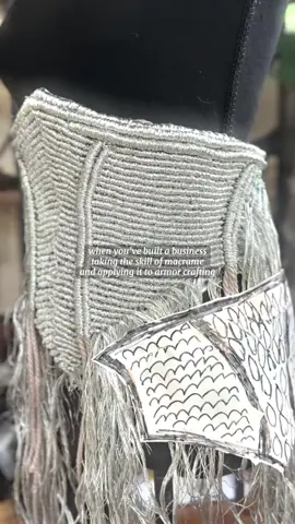 Due to popular demand, I’m working on my next DIY tutorial for you all inbetween my other projects! This lady knight set is going to be shiny! ✨⚔️ #artist #macrame #armor #corset #diycraft 